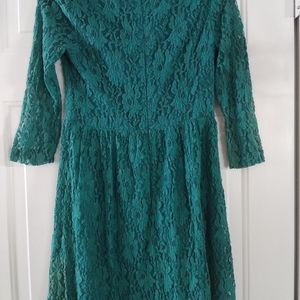 Green (emerald) lace dress. In great condition.  Sz M